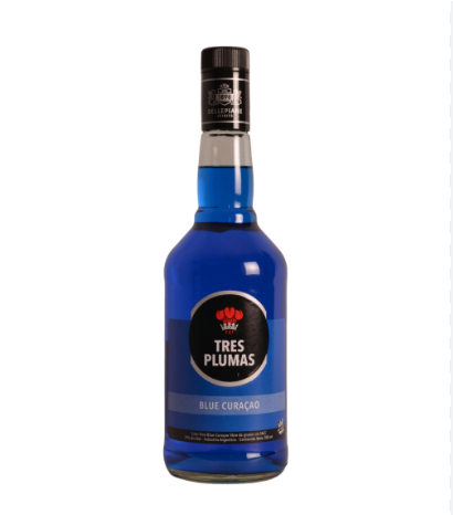 LICOR BLUE CURACAO TRES PLUMAS 700CC