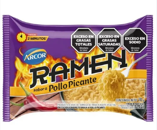 RAMEN ARCOR SABOR A POLLO PICANTE X70GR